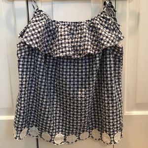 JCrew Ruffle with Eyelet detail top